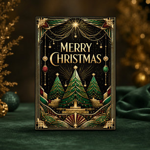 Cartes Pour Fêtes Annuelles Arbres de Noël Art Déco Glamour