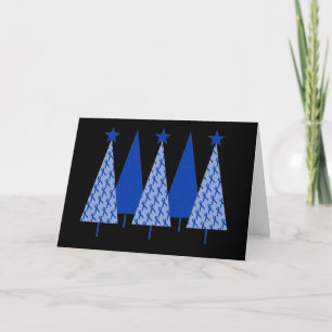 Cartes Pour Fêtes Annuelles Arbres de Noël - Bleu Ruban Colon Cancer