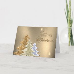 Cartes Pour Fêtes Annuelles Arbres de Noël Chic Gold avec vacances photo