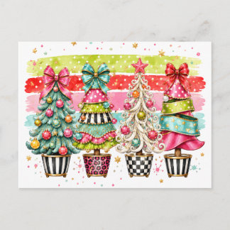 Cartes Pour Fêtes Annuelles Arbres de Noël Coquettes