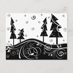 Cartes Pour Fêtes Annuelles arbres de Noël de b&w