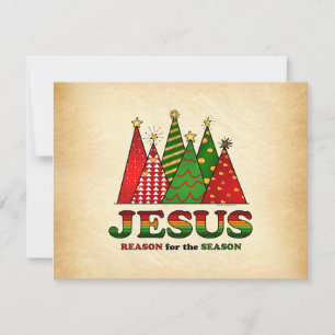 Cartes Pour Fêtes Annuelles Arbres de Noël de Jésus