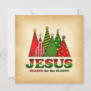Cartes Pour Fêtes Annuelles Arbres de Noël de Jésus