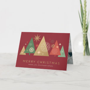 Cartes Pour Fêtes Annuelles Arbres de Noël d'or - Elégants voeux festifs