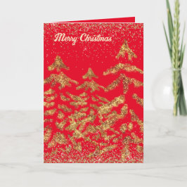 Cartes Pour Fêtes Annuelles Arbres de Noël dorés avec étincelle élégante