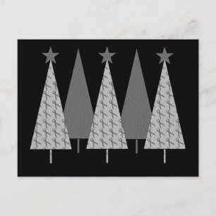 Cartes Pour Fêtes Annuelles Arbres de Noël - Gris Ribbon Cancer du cerveau
