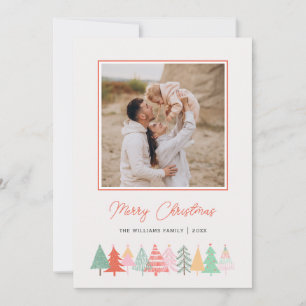 Cartes Pour Fêtes Annuelles Arbres de Noël joyeux Cosy Photo Holiday Card
