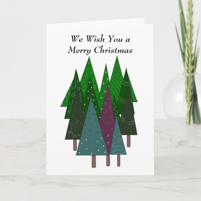 Cartes Pour Fêtes Annuelles Arbres de Noël lunaires (Devant)