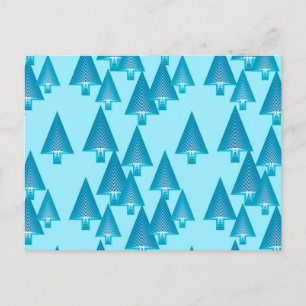 Cartes Pour Fêtes Annuelles Arbres de Noël métalliques modernes - bleu ciel