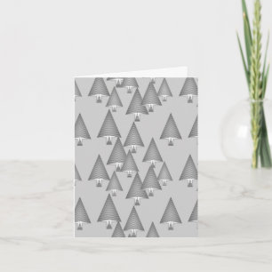 Cartes Pour Fêtes Annuelles Arbres de Noël métalliques modernes - gris argenté
