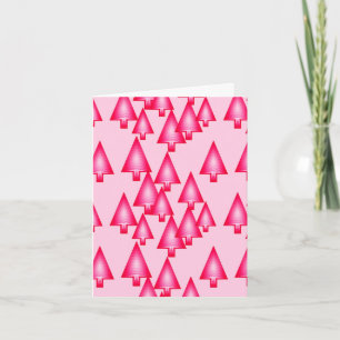 Cartes Pour Fêtes Annuelles Arbres de Noël métalliques modernes - rose fuchsia