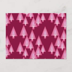 Cartes Pour Fêtes Annuelles Arbres de Noël métalliques modernes - rose & vin