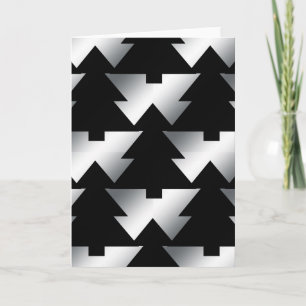 Cartes Pour Fêtes Annuelles Arbres de Noël noirs en argent