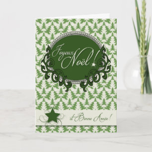 Cartes Pour Fêtes Annuelles Arbres de Noël verts en français