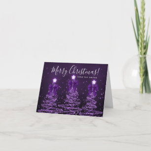 Cartes Pour Fêtes Annuelles Arbres de Noël violets de vacances élégants saluta