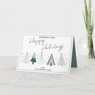 Cartes Pour Fêtes Annuelles Arbres de Noël Whimsical Business Logo Entreprise