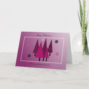 Cartes Pour Fêtes Annuelles Arbres de Noël Whimsical violet