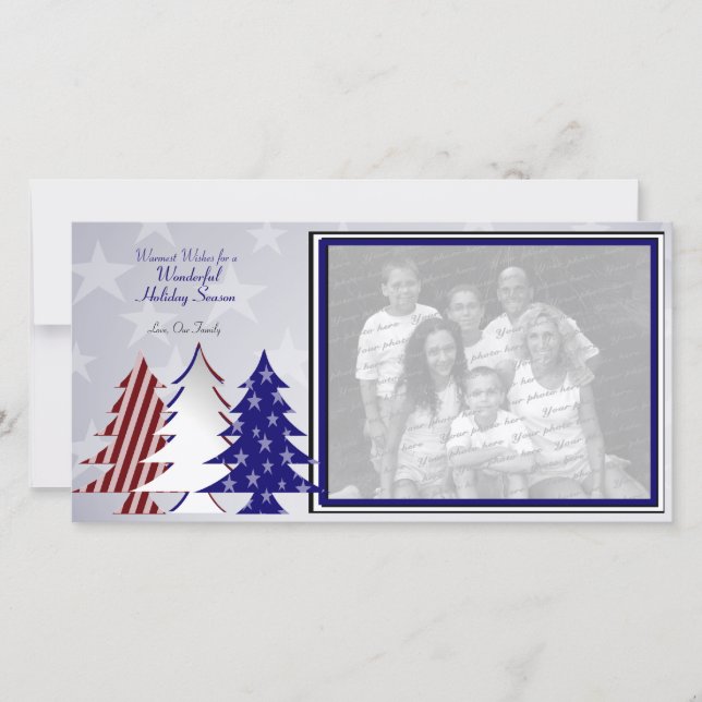 Cartes Pour Fêtes Annuelles Arbres patriotiques (Devant)