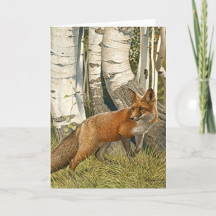 Cartes Pour Fêtes Annuelles Arbres "REGARD de Fox rouge et d'Aspen de BOUT "