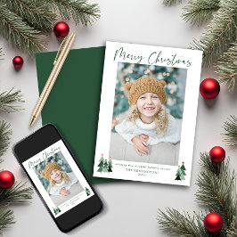 Cartes Pour Fêtes Annuelles Arbres rustiques minimaliste moderne photo de Noël