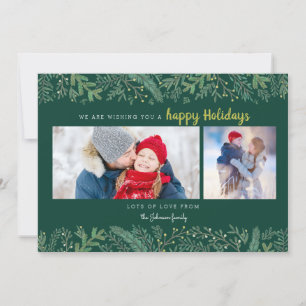 Cartes Pour Fêtes Annuelles Arbres verts élégants pins vignes Noël