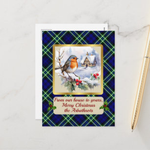 Cartes Pour Fêtes Annuelles Arbuthnot Crest & Tartan avec Robin Personnalisé