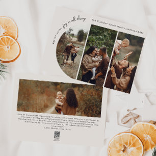Cartes Pour Fêtes Annuelles Arc Boho Moderne Beige Joie En Tout, 4 Photo