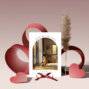 Cartes Pour Fêtes Annuelles Arc de berger allemand photo Woof You Valentines