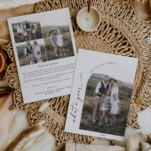 Cartes Pour Fêtes Annuelles Arc de Boho moderne Quel an photo Année d'examen