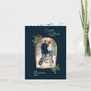 Cartes Pour Fêtes Annuelles Arc d'or 2 Photo Joyeux Noël