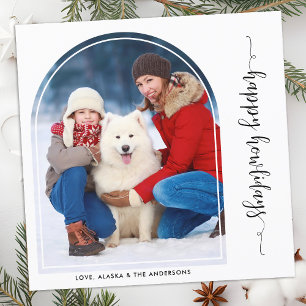 Cartes Pour Fêtes Annuelles Arc élégant Noël Personnalisé Animaux de compagnie
