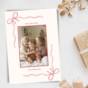 Cartes Pour Fêtes Annuelles Arc-en-ciel à main levée Noël Famille Photo Joie R