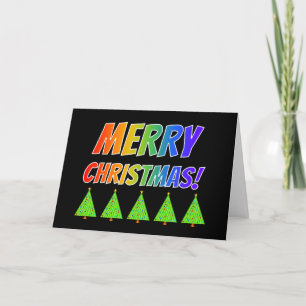Cartes Pour Fêtes Annuelles Arc-en-ciel "JETEZ NOËL !" + Arbres de Noël