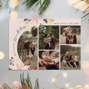 Cartes Pour Fêtes Annuelles Arc Floral Moderne Joie Dans Toutes Les Choses Cin