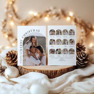Cartes Pour Fêtes Annuelles Arc moderne 12 année photo en revue Noël