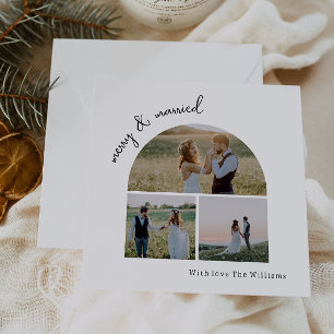 Cartes Pour Fêtes Annuelles Arc moderne Boho Merry & Marié Trois photos