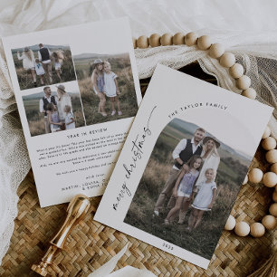 Cartes Pour Fêtes Annuelles Arc moderne Boho Noël photo année d'examen