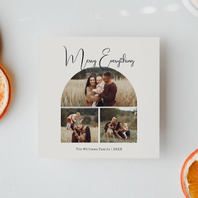 Cartes Pour Fêtes Annuelles Arc moderne Boho Vert Joyer Tout 3 Photo (Créateur téléchargé)