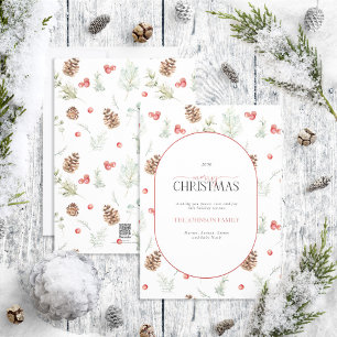 Cartes Pour Fêtes Annuelles Arc moderne coton hiver verdure Joyeux Noël