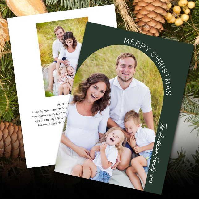 Cartes Pour Fêtes Annuelles Arc moderne élégant 2 Photo Noël (Créateur téléchargé)