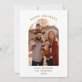 Cartes Pour Fêtes Annuelles Arc moderne Famille Photo Joyeuses Fêtes Noël