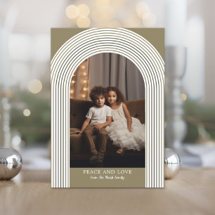 Cartes Pour Fêtes Annuelles Arc moderne photo - Zones or Noël
