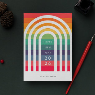 Cartes Pour Fêtes Annuelles Arc moderne Rainbow Nouvel An
