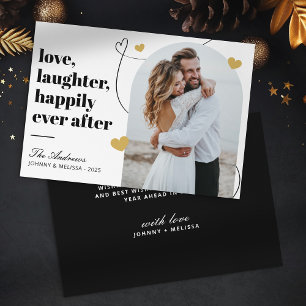 Cartes Pour Fêtes Annuelles Arc photo d'amour et de rire moderne Noël