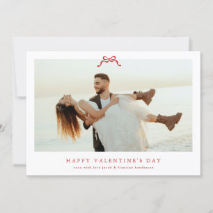 Cartes Pour Fêtes Annuelles arc rouge moderne photo heureuse Sainte-Valentin