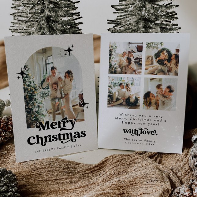 Cartes Pour Fêtes Annuelles Arch Christmas Card, Retro Modern Holiday Card (Créateur téléchargé)