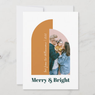 Cartes Pour Fêtes Annuelles Arch moderne Blush Dusty Pink Green Photo 2022