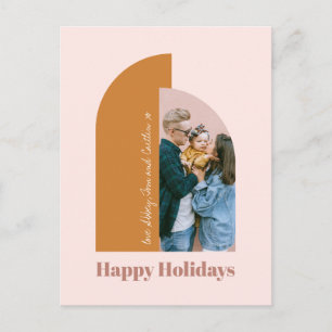 Cartes Pour Fêtes Annuelles Arch moderne Blush Dusty Pink Pastel Photo Happy