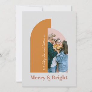 Cartes Pour Fêtes Annuelles Arch moderne Blush Dusty rose gris joyeux photo