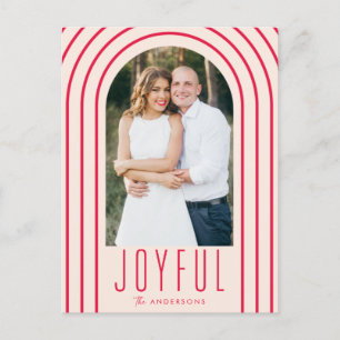 Cartes Pour Fêtes Annuelles Arch moderne Blush & Red Photo